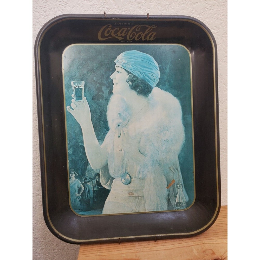 VTG 1973 reprint "Flapper Girl" 1925 Coca-Cola Advertising Tray 13x 10 F…